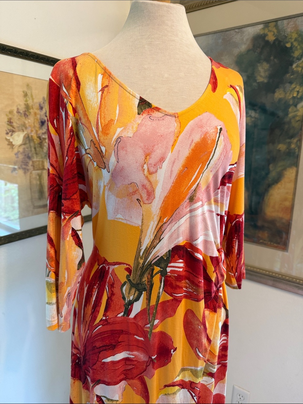 NWT Soft Surroundings Elia Maxi Dress in Apricot Coral Size XLP - Picture 3 of 11